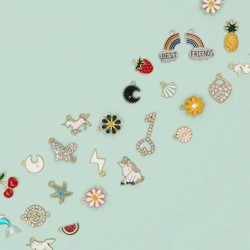 Assorted Love Designs Diamante Charms Set